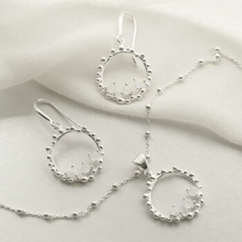 MZB112 MS STERLING SILVER MOONSTONE SPLASH SET