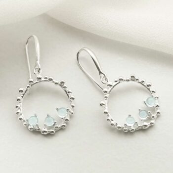 MZB112E BT STERLING SILVER BLUE TOPAZ SPLASH EARRINGS 1