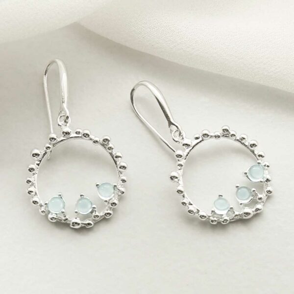 MZB112E BT STERLING SILVER BLUE TOPAZ SPLASH EARRINGS 1