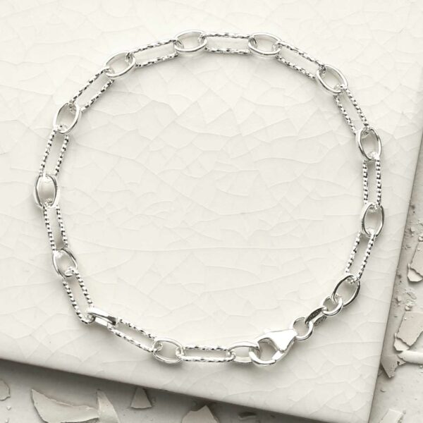 MV1331B STERLING SILVER SPARKLING DUAL LINK BRACELET 2