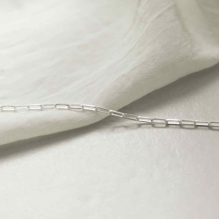 MV1332N STERLING SILVER FINE PAPERCLIP NECKLACE 16 18 2