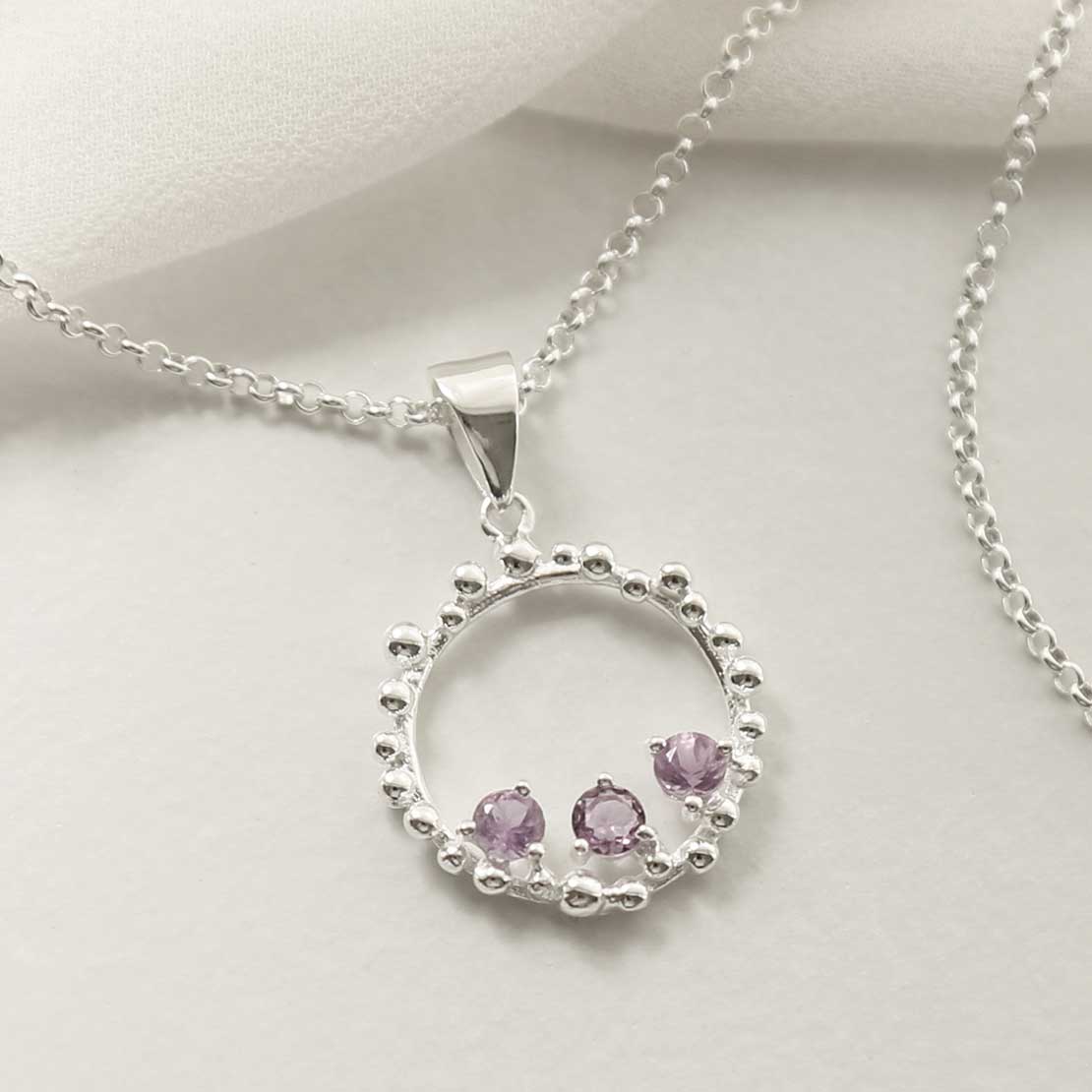 Sterling silver on sale and amethyst necklace