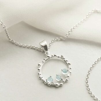 MZB112P BT STERLING SILVER BLUE TOPAZ SPLASH NECKLACE 1