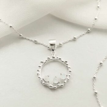 MZB112P MS STERLING SILVER MOONSTONE SPLASH NECKLACE 1