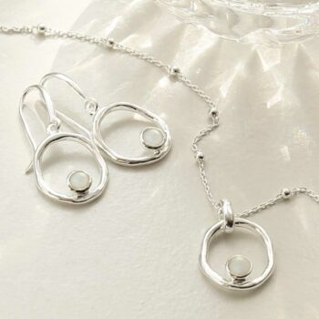 MZB113 MS STERLING SILVER MOONSTONE RIPPLE SET