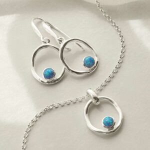 MZB113 OP STERLING SILVER OPALITE RIPPLE SET