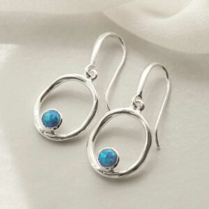 single opalite gem in oval dangly earrings