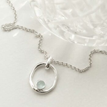 MZB113P BT STERLING SILVER BLUE TOPAZ RIPPLE NECKLACE 1