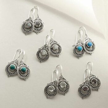 MZB114E STERLING SILVER VICTORIAN EARRINGS GROUP