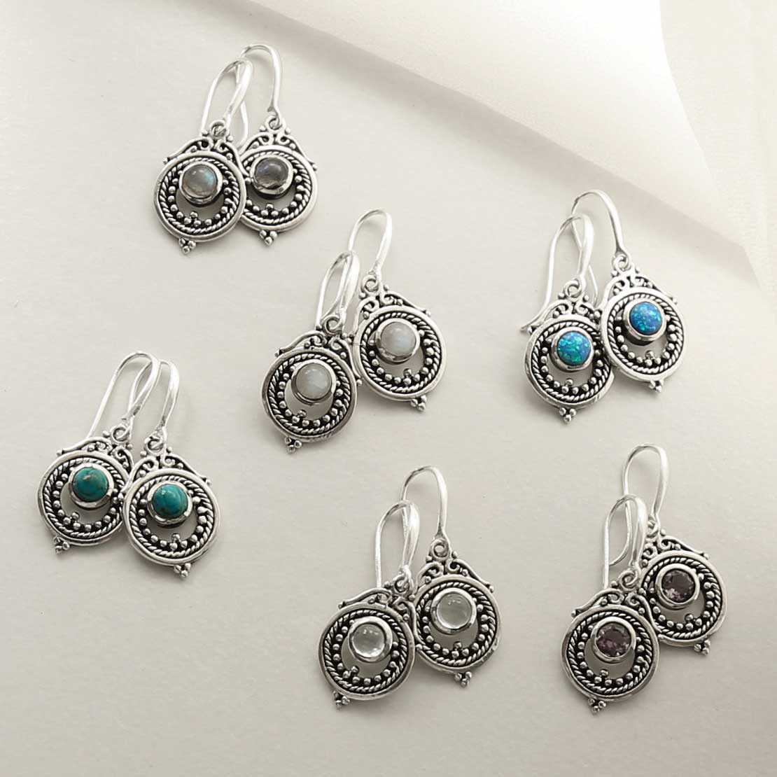 Sterling Silver Moonstone Victorian Earrings | Affordable