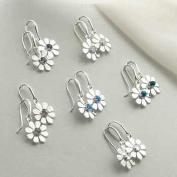 MZB115E STERLING SILVER DAISY DANGLY EARRINGS GROUP