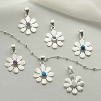 MZB115P STERLING SILVER DAISY NECKLACE GROUP