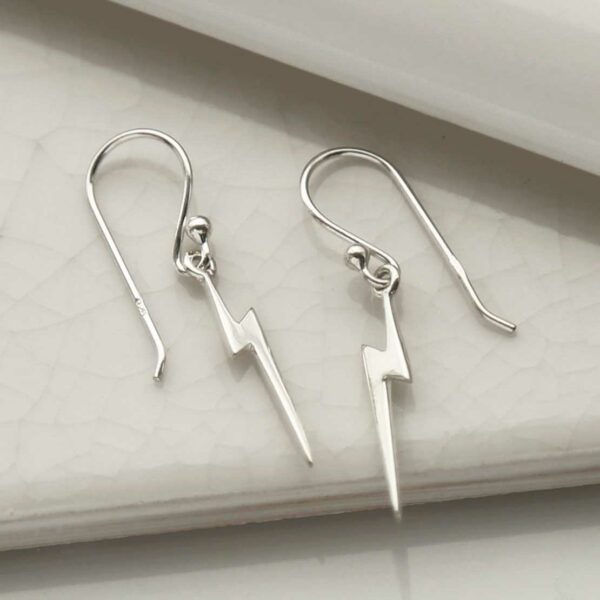 MC276 STERLING SILVER LIGHTNING DANGLY EARRINGS 2