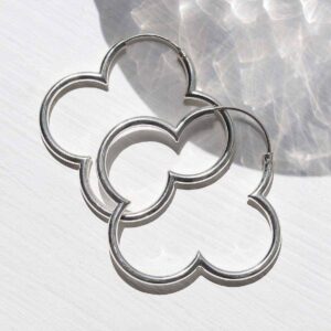 Sterling Silver Flower Hoops