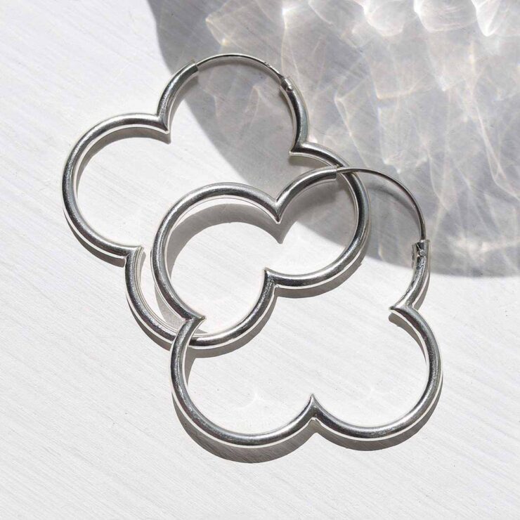 MC278_Sterling Silver Flower Hoops_new 1 Sterling Silver Flower Hoops