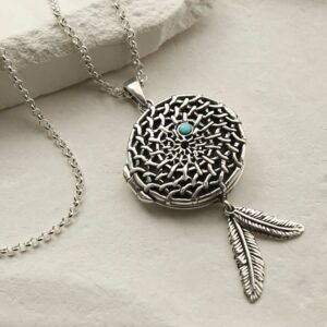 MC280 STERLING SILVER DREAM CATCHER LOCKET 5