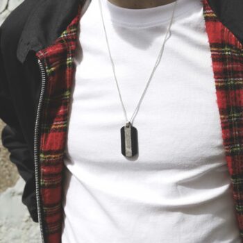 METEORITE BLACK NECKLACE STRAIGHT CURB MODEL