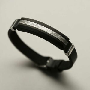 Meteorite Carbon Fibre Bracelet on grey background