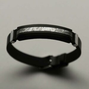 Meteorite Carbon Fibre Bracelet on grey background