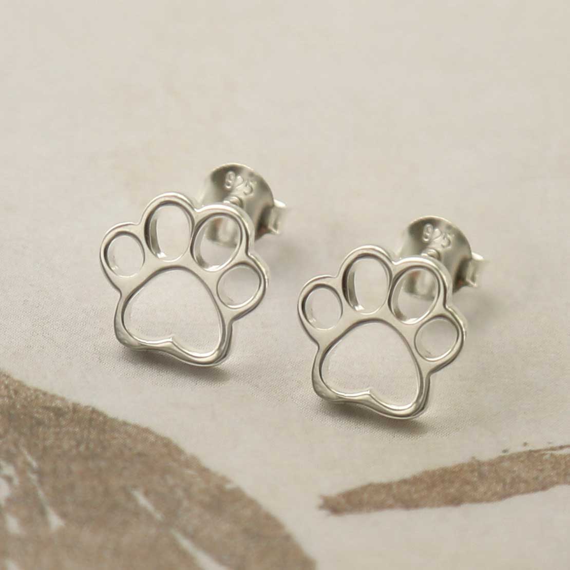 Orecchini A Zampa Di Cane In Argento Sterling 925 Con Pietra Di Luna - Borchie Ipoallergeniche Per Amanti Degli Animali - Regalo Per Donne E Ragazze - 2