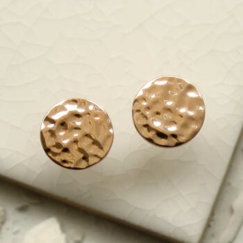 MS1222RG ROSE GOLD PLATED SILVER DISC STUDS 2
