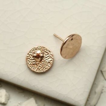 MS1222RG ROSE GOLD PLATED SILVER DISC STUDS 3