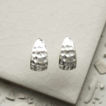 MS1224S STERLING SILVER HAMMERED SLICE STUDS 2