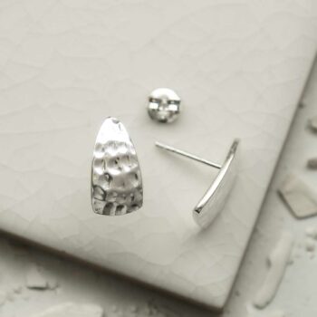 MS1224S STERLING SILVER HAMMERED SLICE STUDS 3