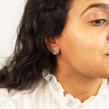 MS1224S STERLING SILVER HAMMERED SLICE STUDS MODEL