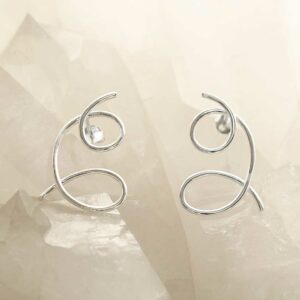 Double Loop studs on crystal background