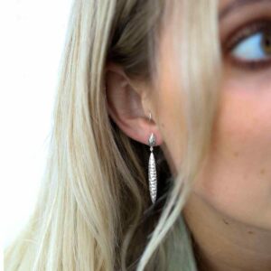 Blonde Model Wearing Sterling Silver Manhattan Earrings