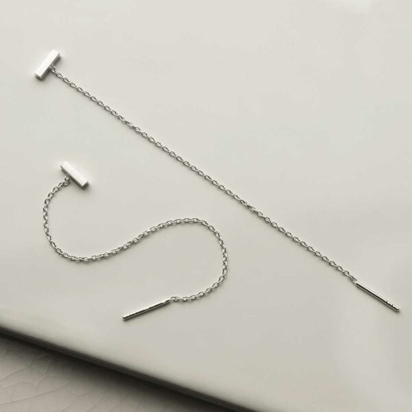 MS1243 STERLING SILVER TINY BAR CHAIN THREADERS 3