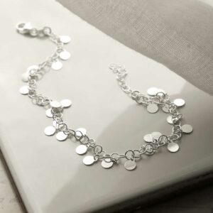 silver disc anklet strewn