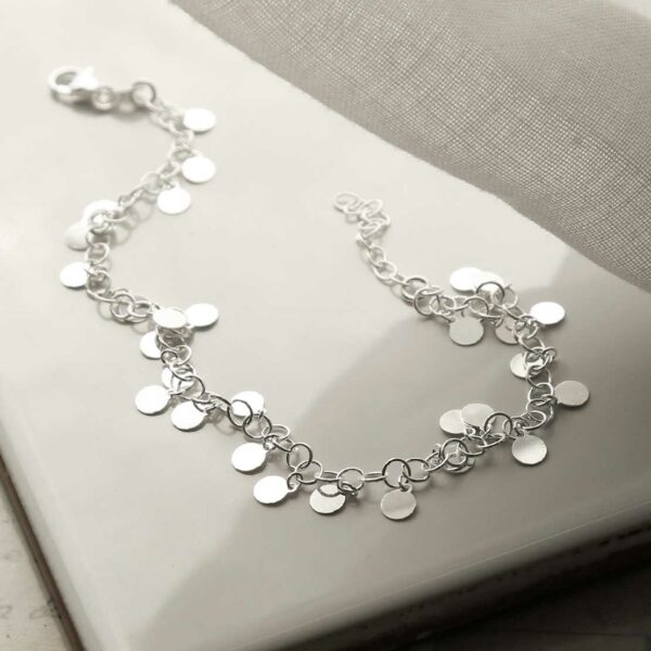 MV1335A STERLING SILVER SEQUIN ANKLET 1