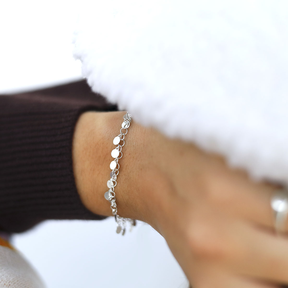 Sterling Silver Sequin Bracelet Affordable Martha Jackson Sterling Silver Sequin Bracelet Affordable Martha Jackson