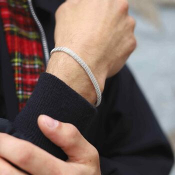 MV1336B STERLING SILVER WOVEN MESH BRACELET MODEL