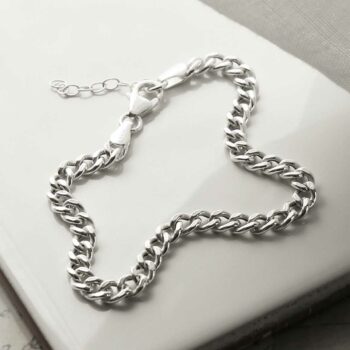 MV1337B STERLING SILVER CHUNKY CURB BRACELET 2