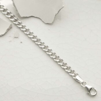 MV1337B STERLING SILVER CHUNKY CURB BRACELET 3