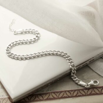 MV1337B STERLING SILVER CHUNKY CURB BRACELET 4