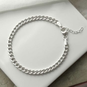 MV1337B STERLING SILVER CHUNKY CURB BRACELET 5