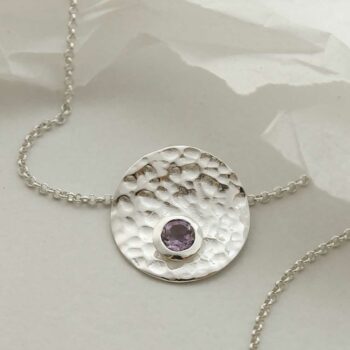MZB116P AM STERLING SILVER SHIMMERING AMETHYST NECKLACE 1