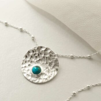 MZB116P T STERLING SILVER SHIMMERING TURQUOISE NECKLACE 1