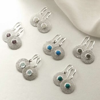 MZB117E STERLING SILVER CHRYSANTHEMUM EARRINGS GROUP