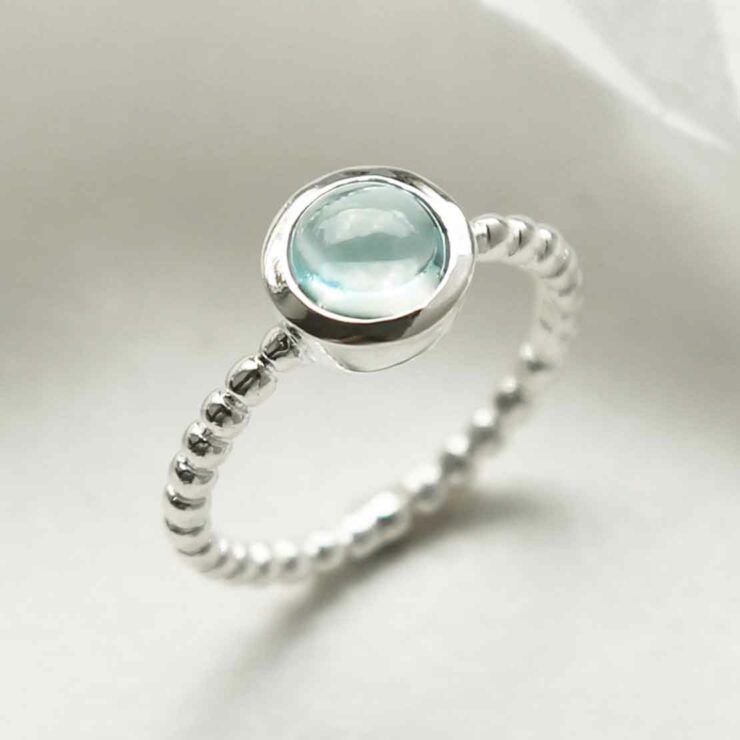 14 Karat White Gold Ring with a London Blue Topaz and Swiss | Bluestone  Jewelry | Tahoe City, CA