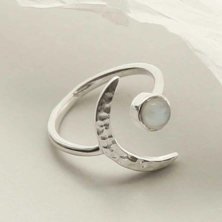Silver Moonstone Ring
