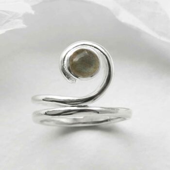 MZB124 LB STERLING SILVER LABRADORITE VINE RING 1