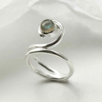 MZB124 LB STERLING SILVER LABRADORITE VINE RING 4