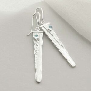 MZB125 BT STERLING SILVER BLUE TOPAZ WATERFALL EARRINGS 2
