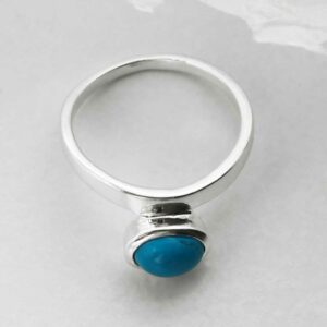 silver turquoise stacking ring laid