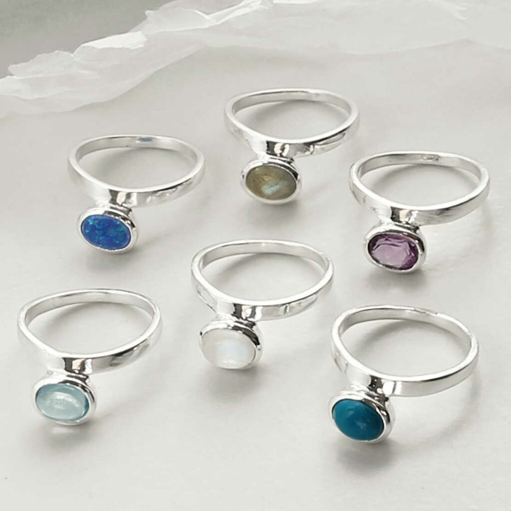 Sterling Silver Blue Topaz Stacking Ring - Affordable - Martha Jackson